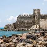 Anamur Kamp Alanları , Anamur Mamure Kalesi ve Deniz Manzarası