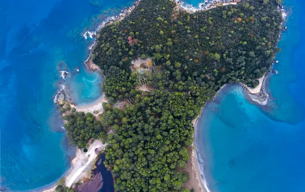 Phaselis Antik Kenti'nin Havadan Görünümü