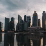 Singapur şehir silueti ve modern gökdelenler