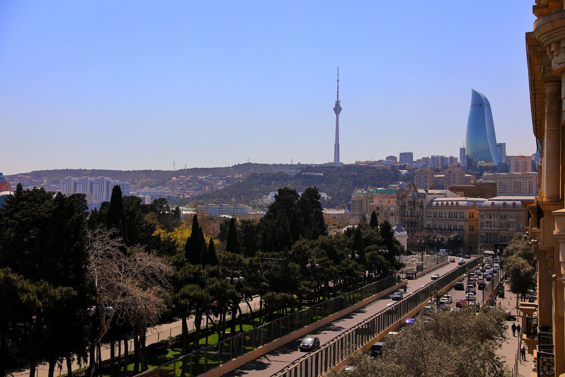 Azerbaycan gezi rehberi için Bakü ve çevresinden şehir manzarası