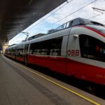 Avusturya ulaşım ve konaklama rehberi için tren ve şehir manzarası